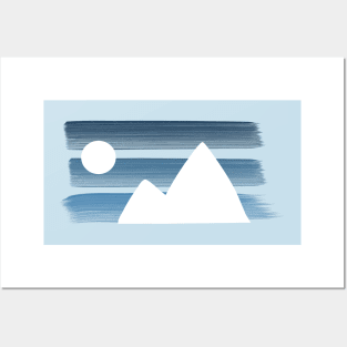 Moon above Mountain Posters and Art